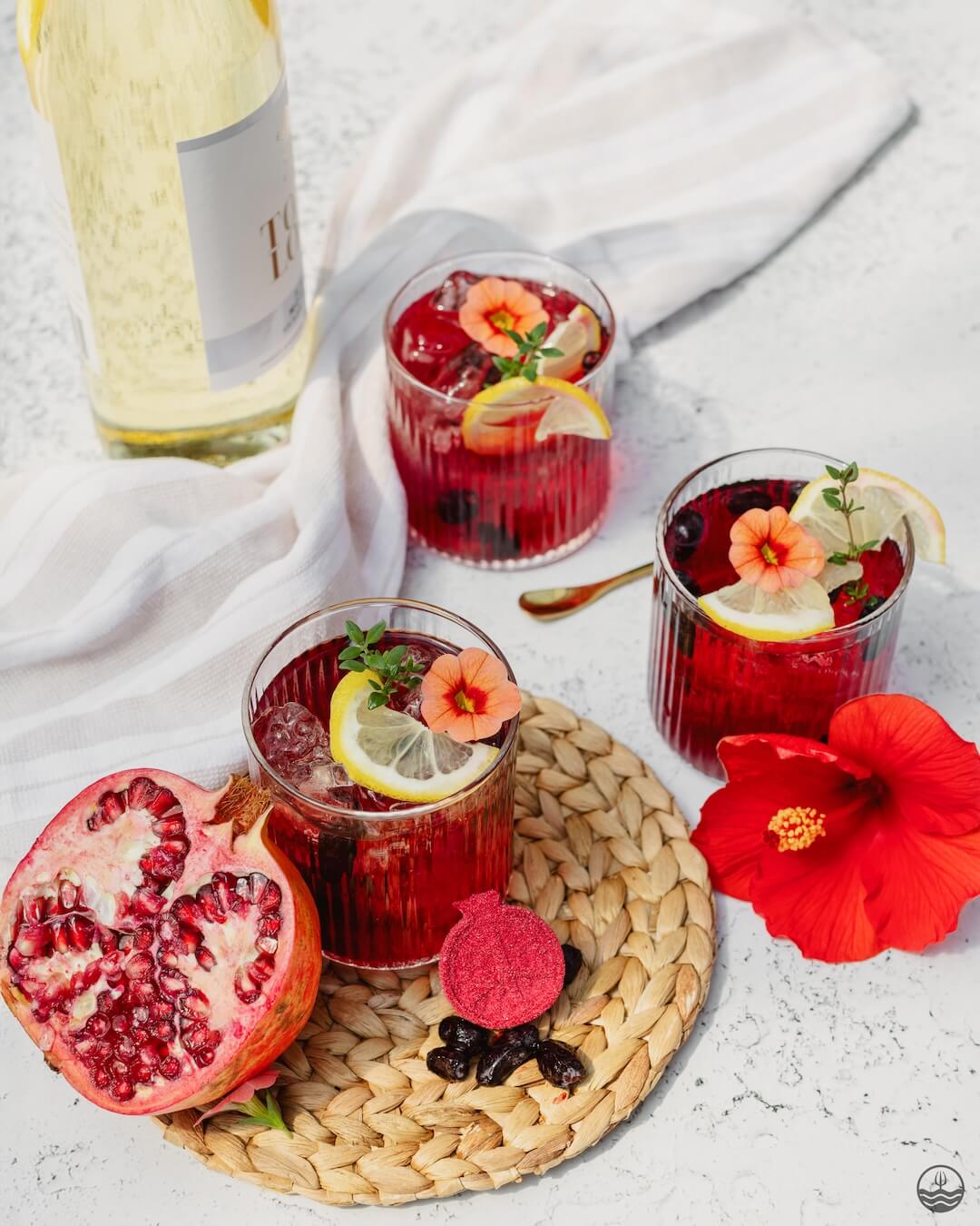 Grenade, hibiscus et camerise