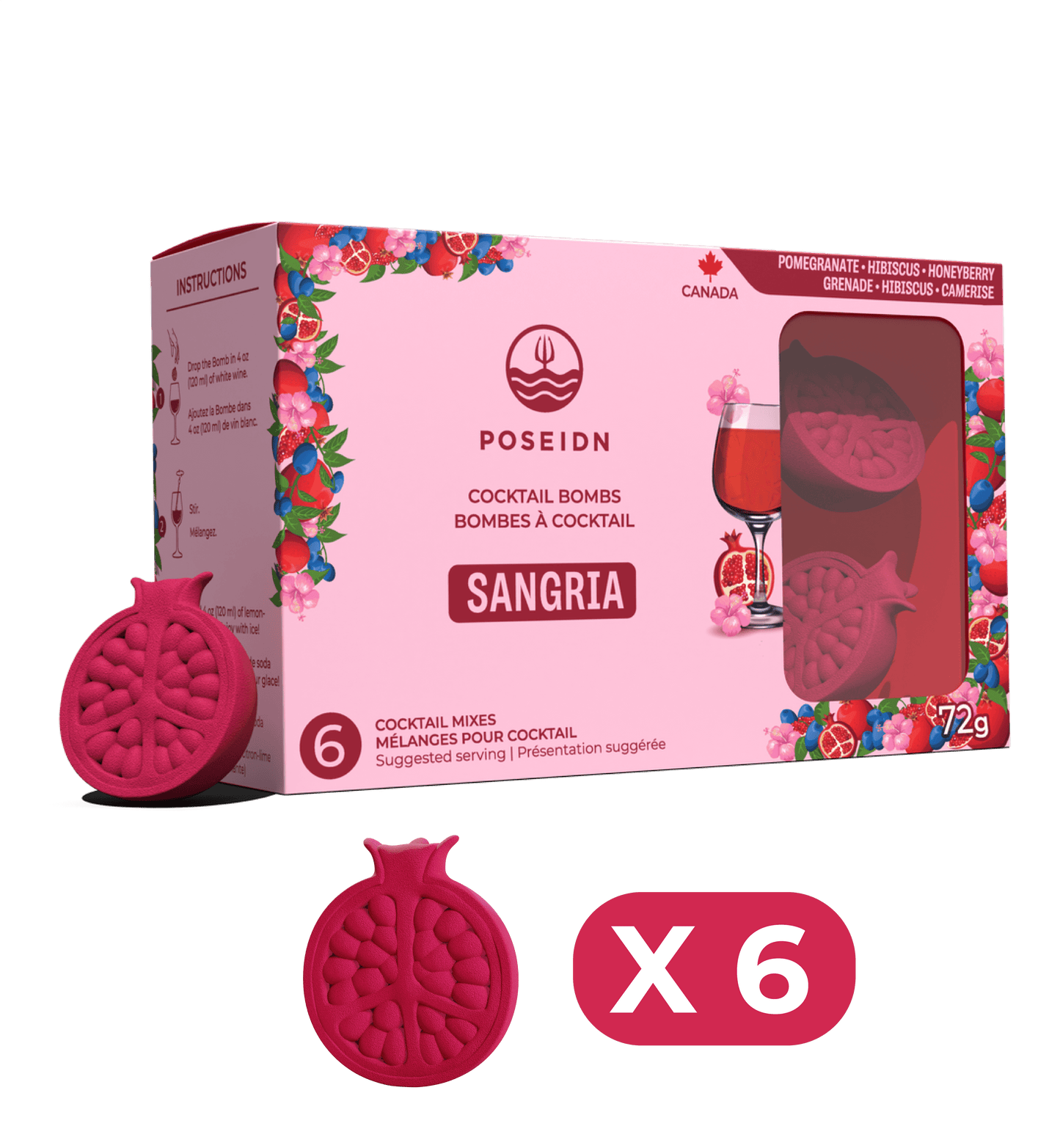 Grenade, hibiscus et camerise