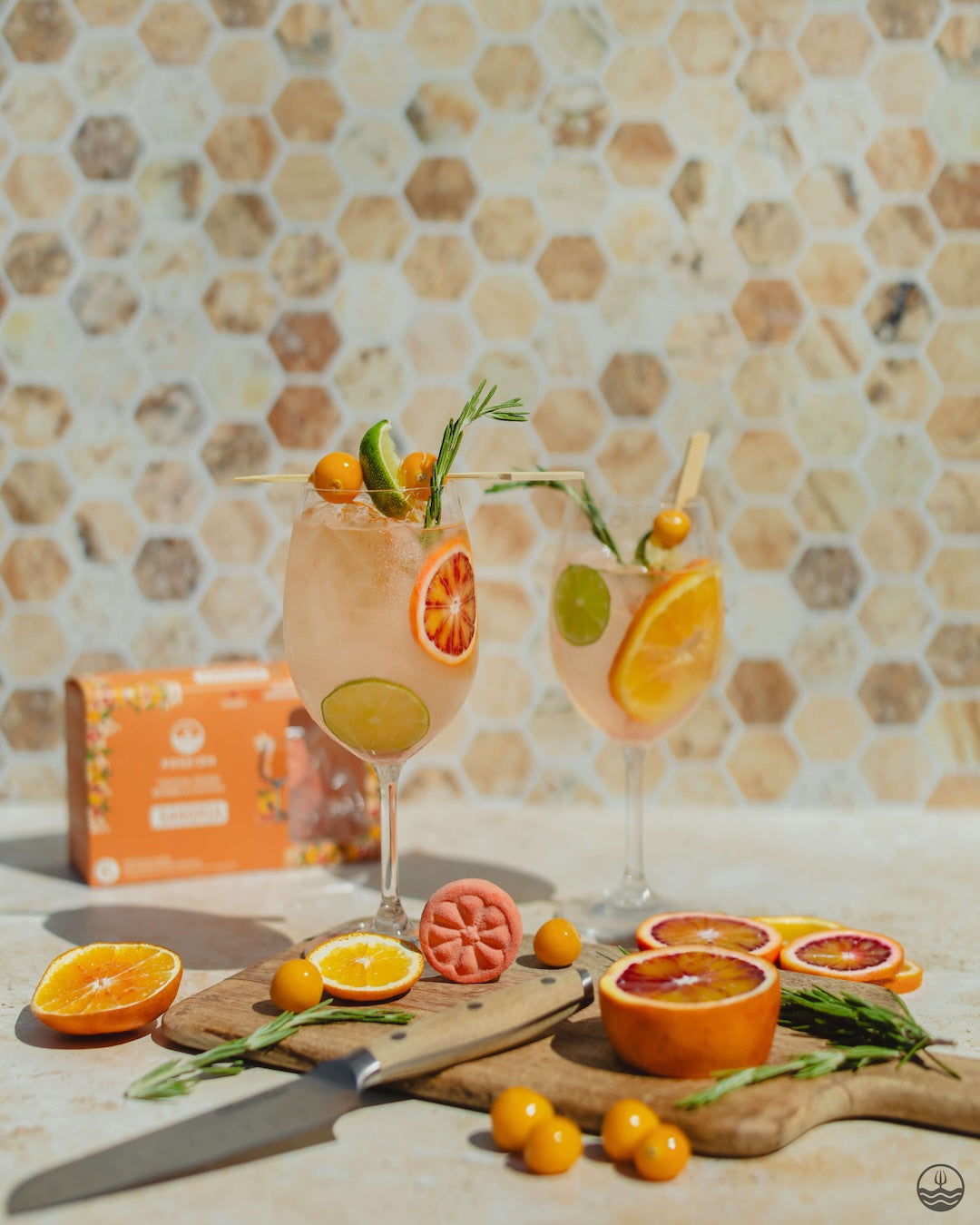 Bombe à cocktail - Orange sanguine, abricot et fleur d’oranger