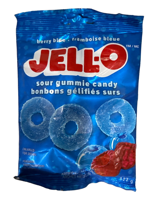 Bonbons gélifiés acidulés JELL-O Berry Blue 127 g - Édition canadienne