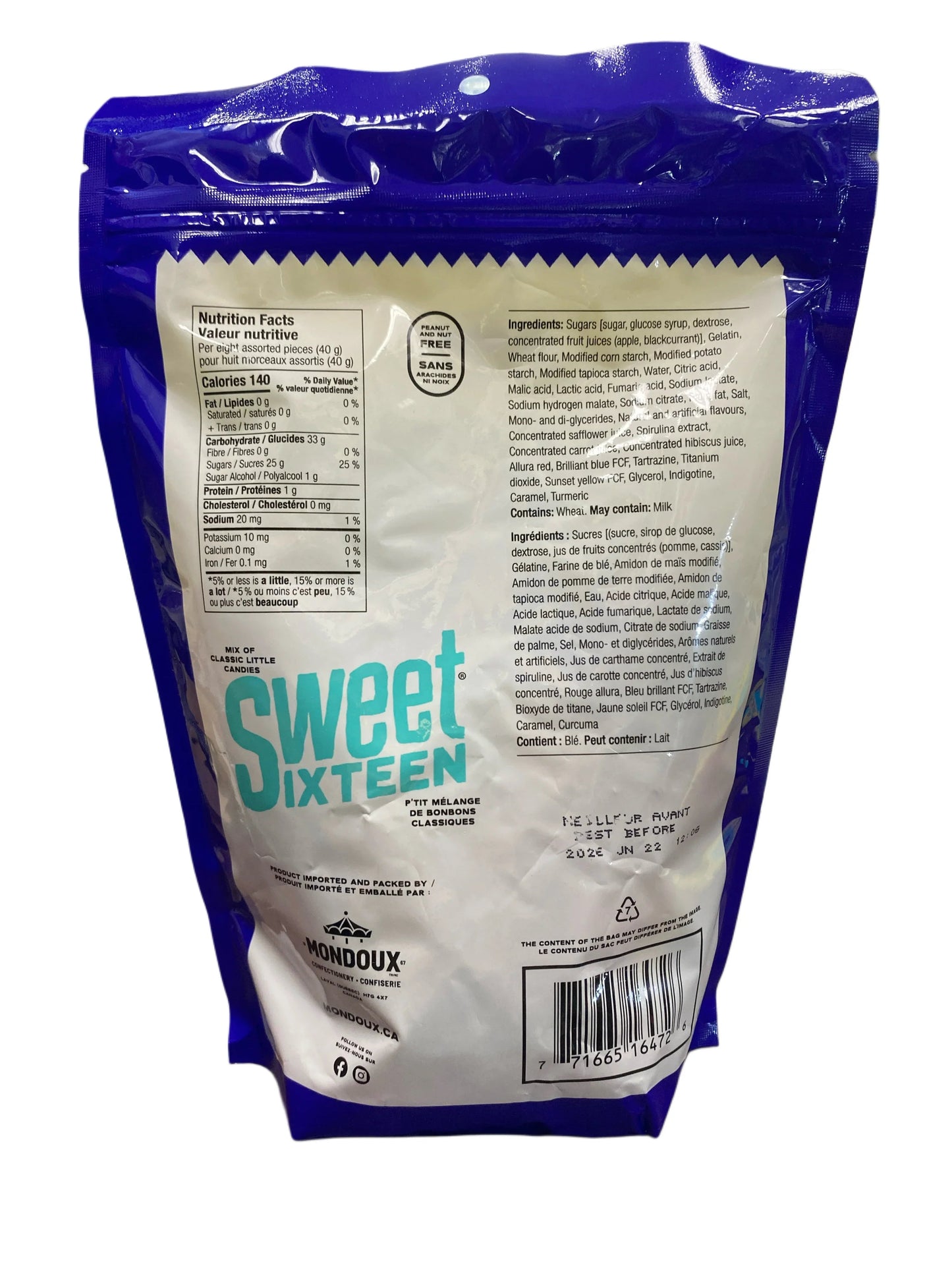 Sweet Sixteen sucré et acidulé 400 g - Édition canadienne
