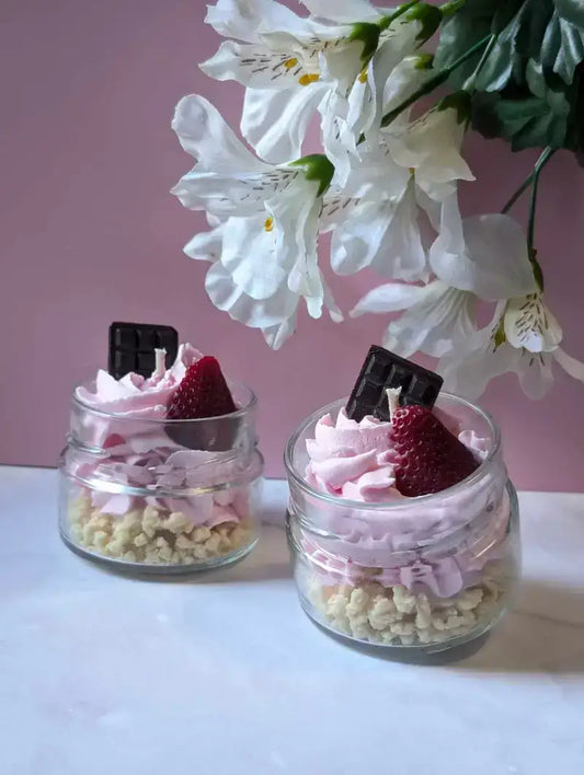 La bougie mini délice - Shortcake aux fraises