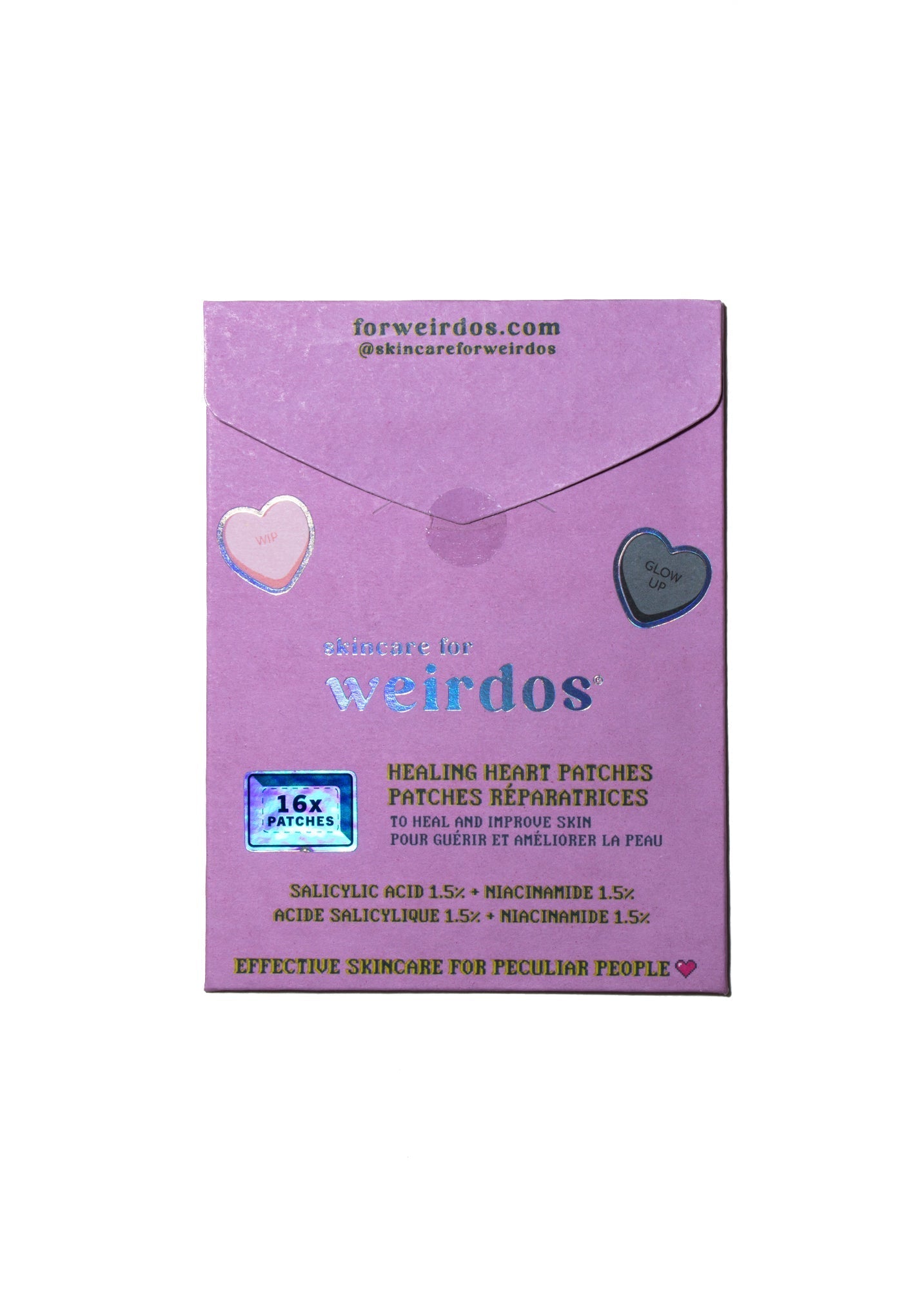 16 patchs anti-boutons cœur guérisseur (Weirdos)